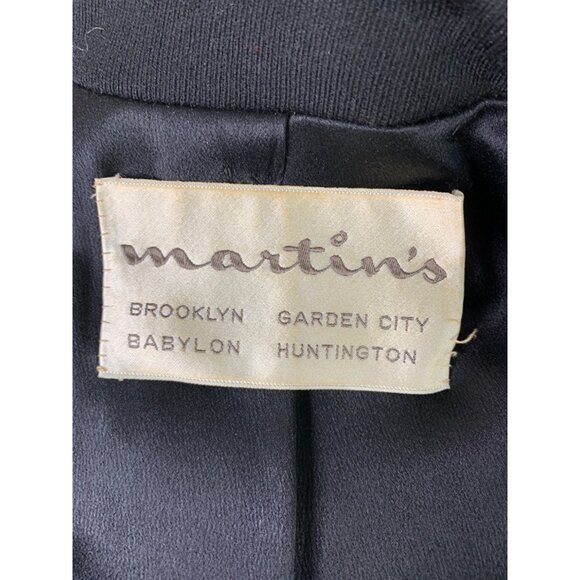 Vintage 50s Monarch for Martins Wool Blend Coat With Mink Fur Collar Black 7744 - Picture 6 of 9